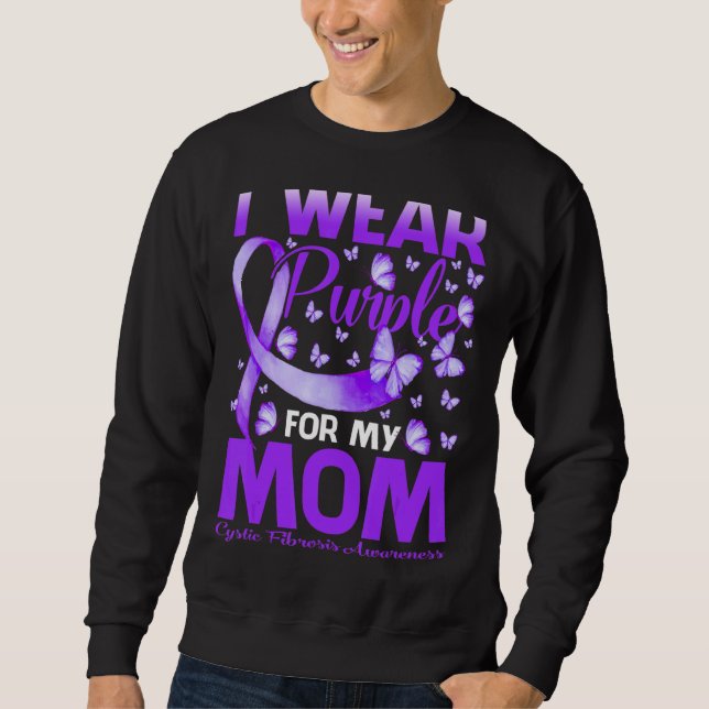 Sweatshirt Je Porte Le Violet Pour Ma Mère Sensibilisation À  (Devant)