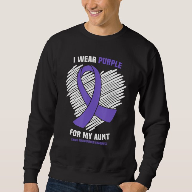 Sweatshirt Je Porte Le Violet Pour Ma Tante Chiari Malformati (Devant)