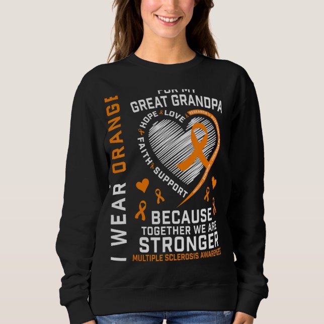 Sweatshirt Je Porte L'Orange Pour La Sclérose Multiple Grand- (Devant)