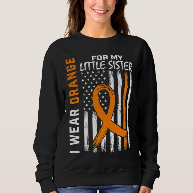 Sweatshirt Je porte orange pour la sensibilisation à la leucé (Devant)