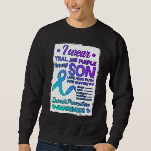 Sweatshirt Je Porte Turquoise & Violet Pour Mon Fils Préventi