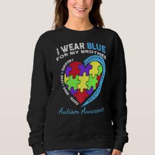Sweatshirt Je Porte Un Bleu Magnifique Pour Mon Aimant Autism