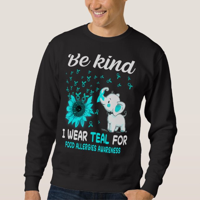 Sweatshirt Je Porte une sensibilisation Turquoise aux allergi (Devant)