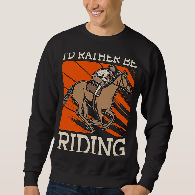 Sweatshirt Je Préférerais Monter Equine Loves Cheval Jumping  (Devant)