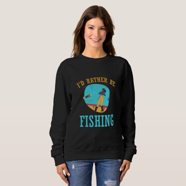 Sweatshirt Je préférerais pêcher (Devant entier)