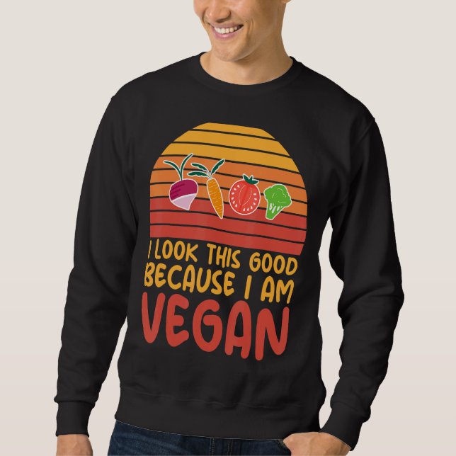 Sweatshirt Je regarde ça bien parce que je suis Vegan Sarcast (Devant)