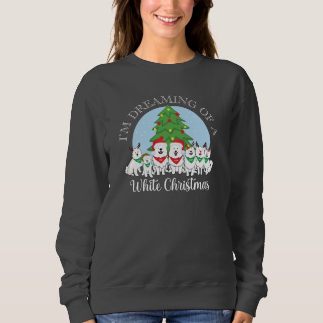 Sweatshirt Je rêve d'un Noël blanc avec Aslan (Devant)