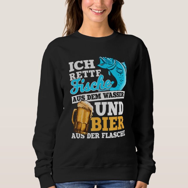Sweatshirt Je Sauve Le Poisson De L'Eau Et La Bière Du Boucho (Devant)