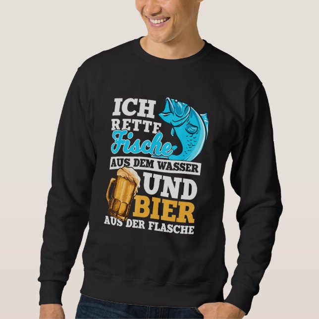 Sweatshirt Je Sauve Le Poisson De L'Eau Et La Bière Du Boucho (Devant)