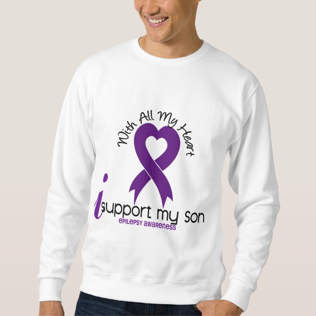 Sweatshirt Je soutiens mon épilepsie de fils (Devant)