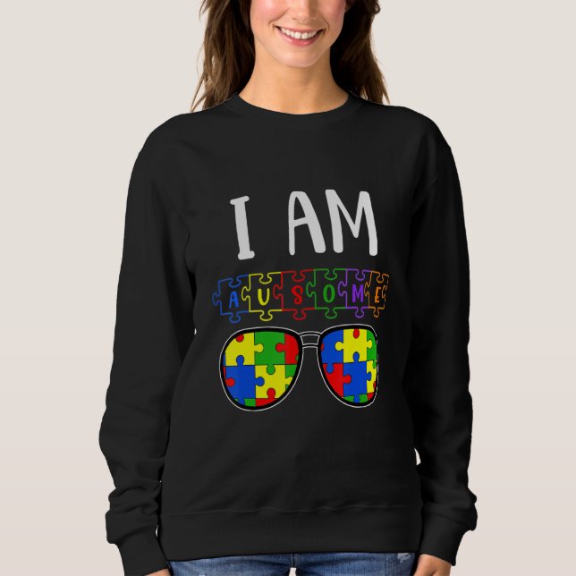 Sweatshirt Je Suis Au Mois Sensibilisation sur l'autisme Puzz (Devant)