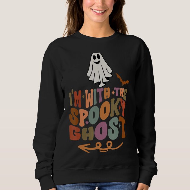 Sweatshirt Je suis avec le Éffrayant Ghost Cool Super Retro (Devant)