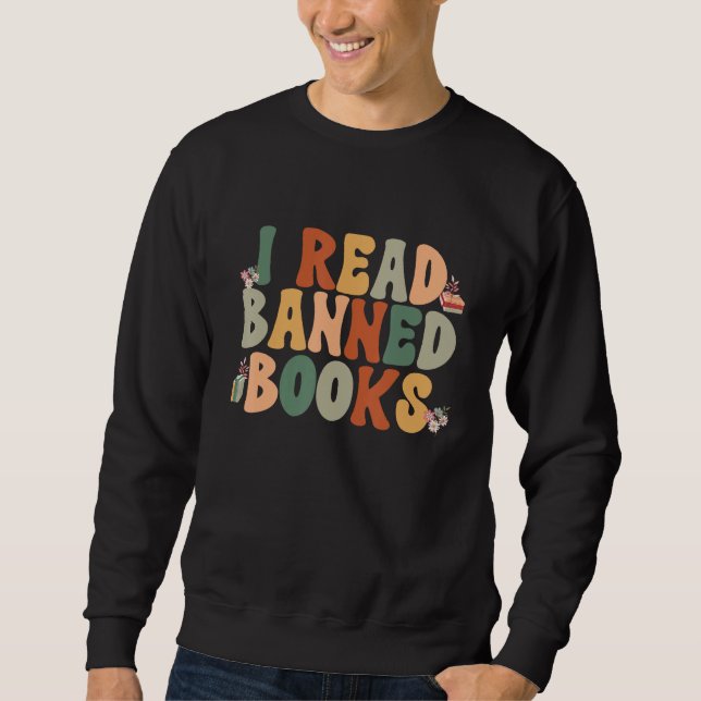 Sweatshirt Je suis avec les chemises de livres interdits drôl (Devant)