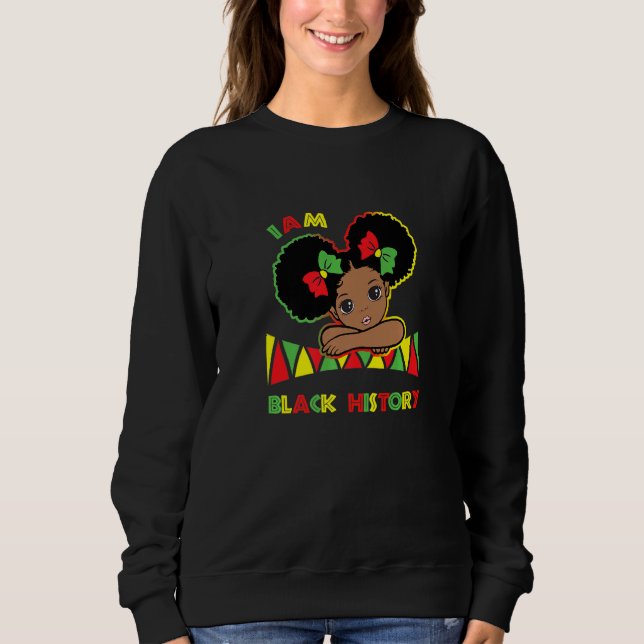 Sweatshirt Je suis Black History Petite fille Afro Love Afric (Devant)