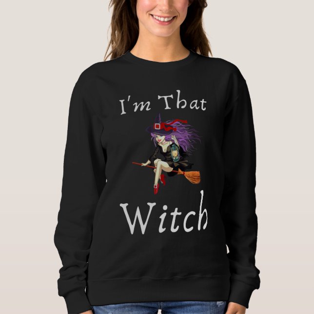 Sweatshirt Je suis ce costume sorcier Halloween Novelty Graph (Devant)