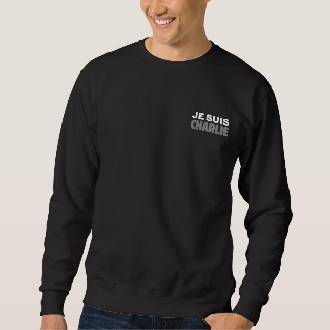 Sweatshirt Je Suis Charlie - je suis noir de Charlie (Devant)
