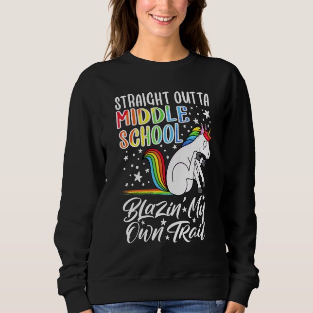 Sweatshirt Je Suis Directement Au Milieu I Unicorn I Graduat (Devant)