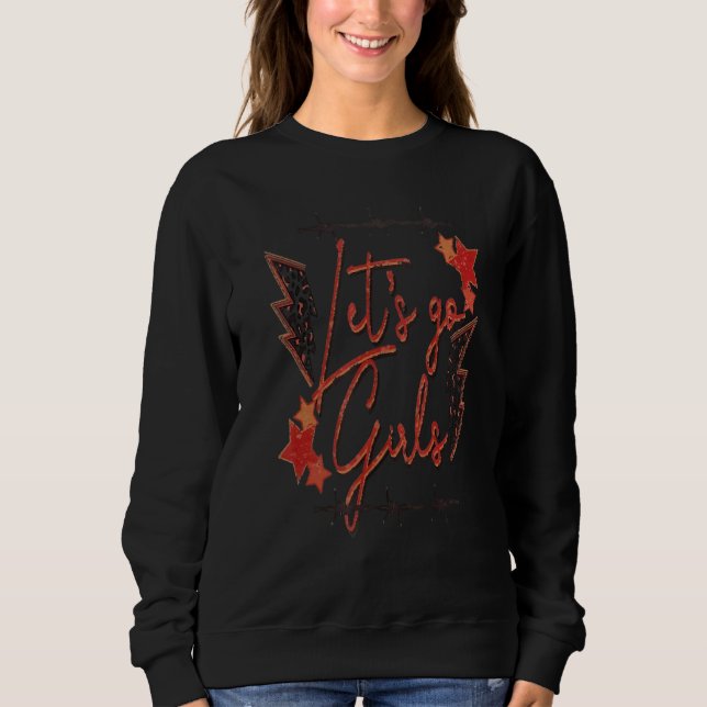 Sweatshirt Je suis Filles Allons Filles Femmes Rétro (Devant)
