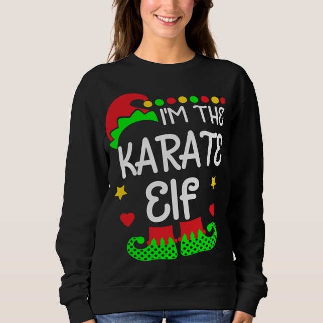 Sweatshirt Je suis ici pour le chien de Noël de l'elfe de la  (Devant)