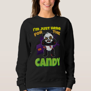 Sweatshirt Je suis juste ici pour les bonbons Monstre effraya