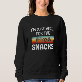 Sweatshirt Je suis juste ici pour les snacks drôle foodie rét