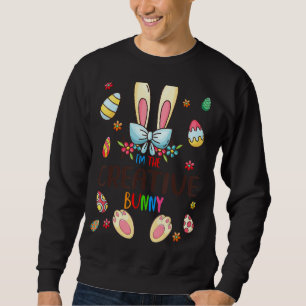 Sweatshirt Je suis la famille créative de jumelage de lapin d