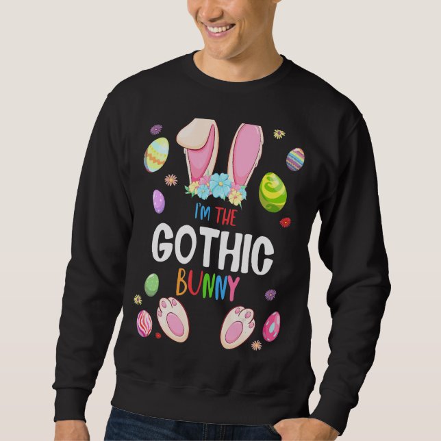 Sweatshirt Je suis La fête de Pâques du lapin gothique Famill (Devant)