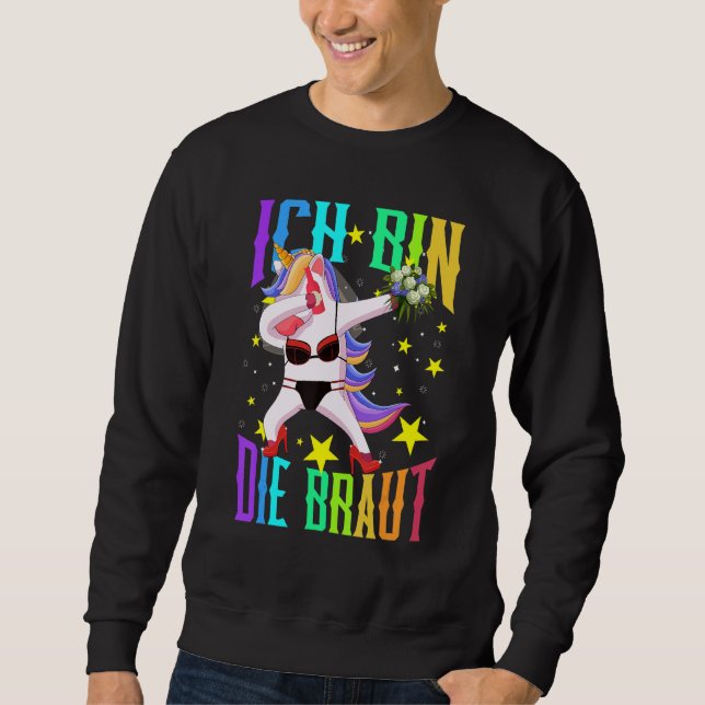 Sweatshirt Je suis la mariée Licorne EVJF EVG (Devant)