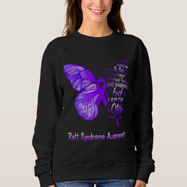 Sweatshirt Je Suis La Tempête Papillon de Sensibilisation au  (Devant)