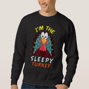 Sweatshirt Je suis La Turquie endormie Thanksgiving Hommes Fe