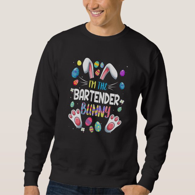 Sweatshirt Je Suis Le Barman Bunny Funny Matching Famille Eas (Devant)