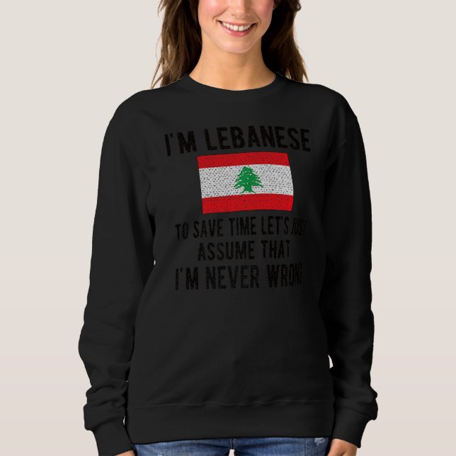 Sweatshirt Je suis le drapeau libanais, les racines libanaise (Devant)
