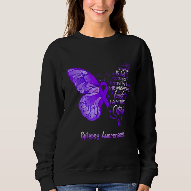 Sweatshirt Je Suis Le Papillon De Sensibilisation À L'Épileps (Devant)