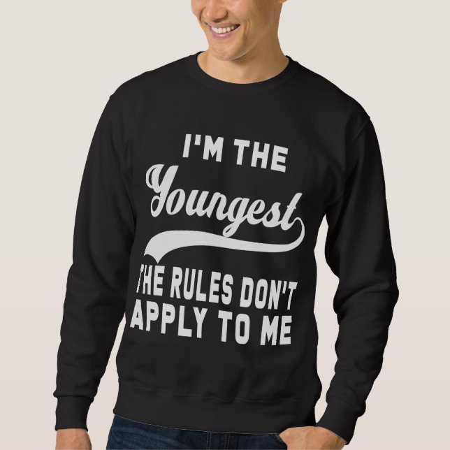 Sweatshirt Je suis le plus jeune frère (Devant)
