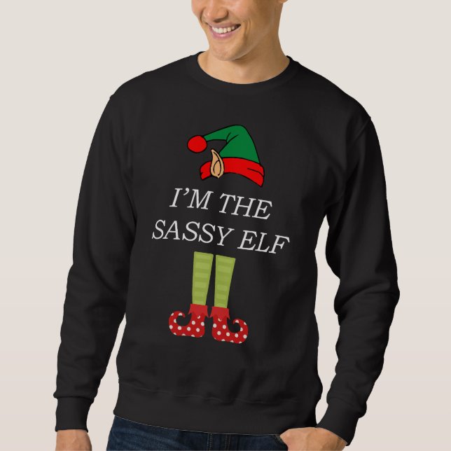 Sweatshirt Je Suis Le Sassy Elf Laid Noël (Devant)