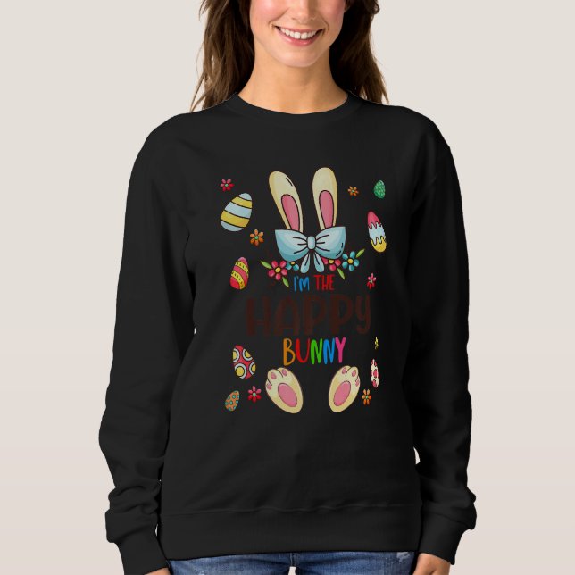 Sweatshirt Je suis L'Happy Bunny Jour de Pâques Jour de jumel (Devant)