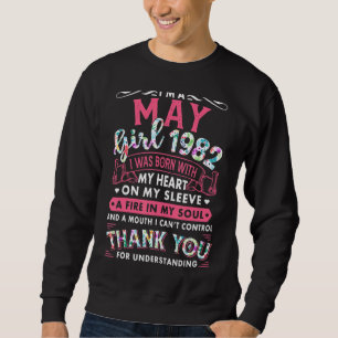Sweatshirt Je suis May Girl 1982 40e anniversaire 40 ans