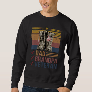 Sweatshirt Je suis papa, grand-père et vétéran Fête des pères