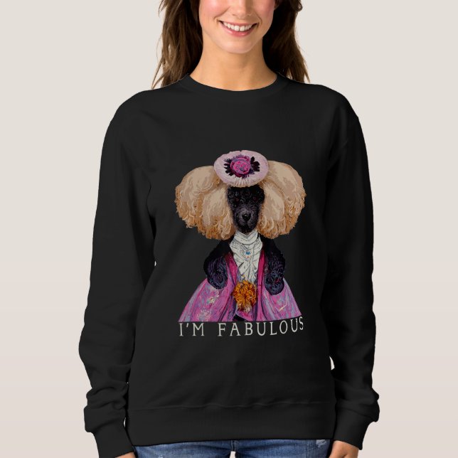 Sweatshirt Je suis parfait - Marie Antoinette Poodle Portrait (Devant)