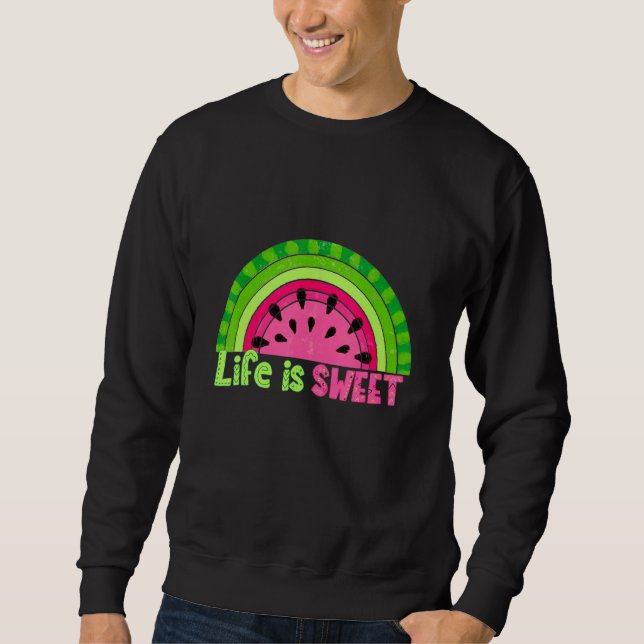 Sweatshirt Je suis Pastèque Arc-en-ciel Mignon Doux Melon d'É (Devant)