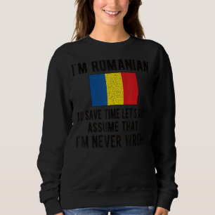 Sweatshirt Je suis Roumain Drapeau Roumanie Roumain Racines