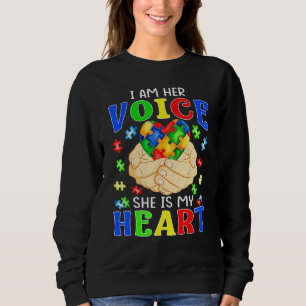 Sweatshirt Je Suis Sa Voix Elle Est Mon Coeur Sensibilisation