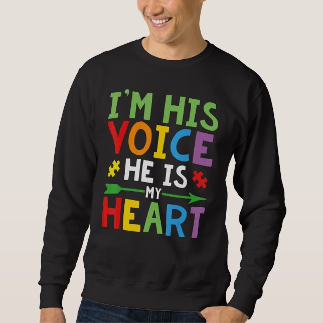 Sweatshirt Je suis sa voix Il est mon coeur Autisme Enfants P (Devant)