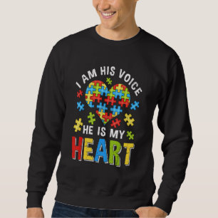 Sweatshirt Je Suis Sa Voix Il Est Mon Coeur Autisme Maintenan