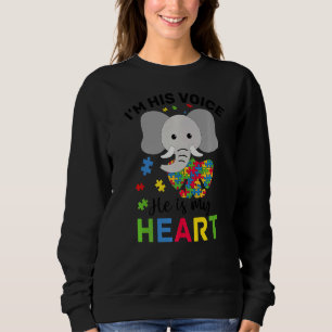 Sweatshirt Je Suis Sa Voix Il Est Mon Coeur Sensibilisation s