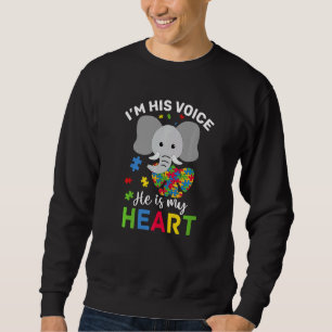 Sweatshirt Je Suis Sa Voix Il Est Mon Coeur Sensibilisation s