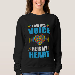 Sweatshirt Je Suis Sa Voix Parent Maman Papa Autistique Enfan