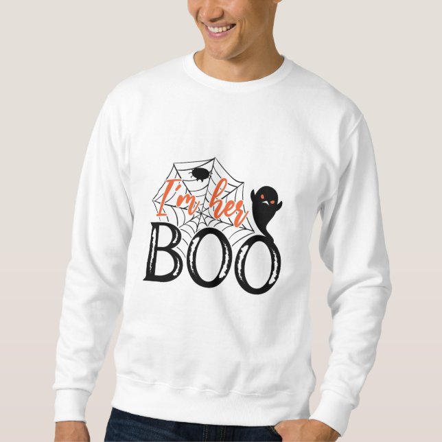 Sweatshirt Je suis Son Boo Drôle Cool Halloween Ghost (Devant)
