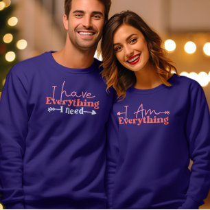 Sweatshirt Je suis tout Valentines Jour Couple Correspondant