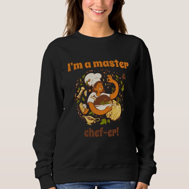Sweatshirt Je suis un cadeau de chef cuisinier rétro Master C (Devant)